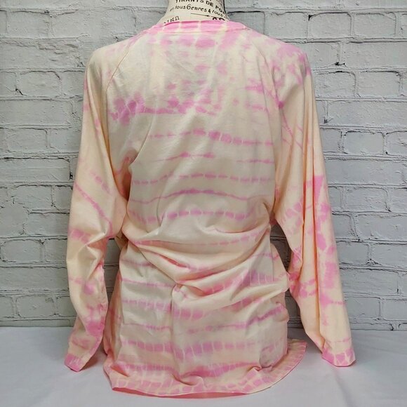 VICTORIA’S SECRET 'PINK' LOGO CREW MID~SLEEVE TIE-DYE ULTRA SOFT TEE - Picture 3 of 16